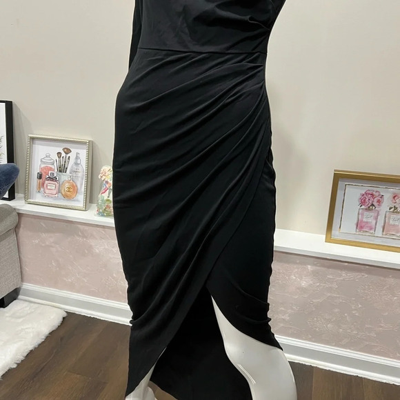 Sarin Mathews Womens One Shoulder Long Sleeve Cocktail Dresses - Picture 4 of 5